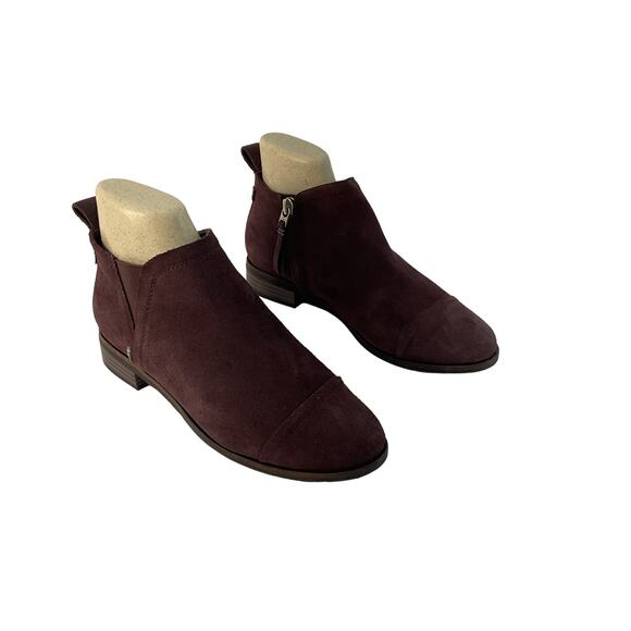 Toms Shoes - TOMS Mauve Brown Leather Ankle Booties Women's Size 6.5 Preowned